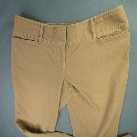 Ann Taylor Loft Corduroy Pants Women 8 Camel Brown Flare Modern Wide Waistband - Picture 4 of 13